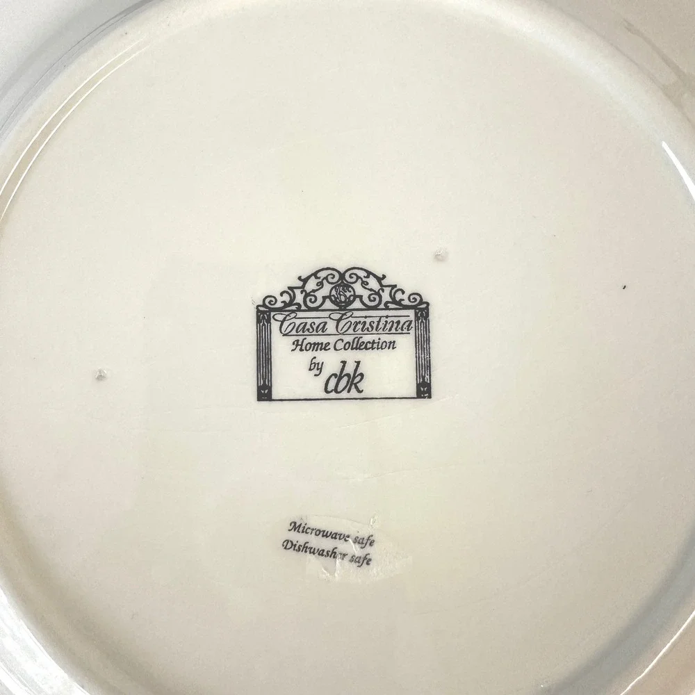 Casa Cristina Home Collection by CBK Floral Ceramic Dinner Plates Set of 2 Mixed